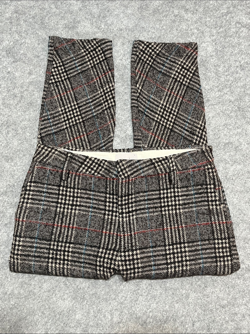 Sibel Saral Plaid High-Waist Wool Blend Trousers